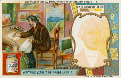 Herstellung einer Liebig-Chromolithographie von European School